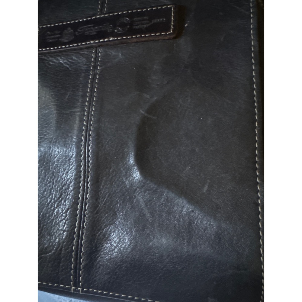Fossil Black Leather Crossbody Bag Signature Key Charm Organizer 75082 9 x 8 - Picture 9 of 16